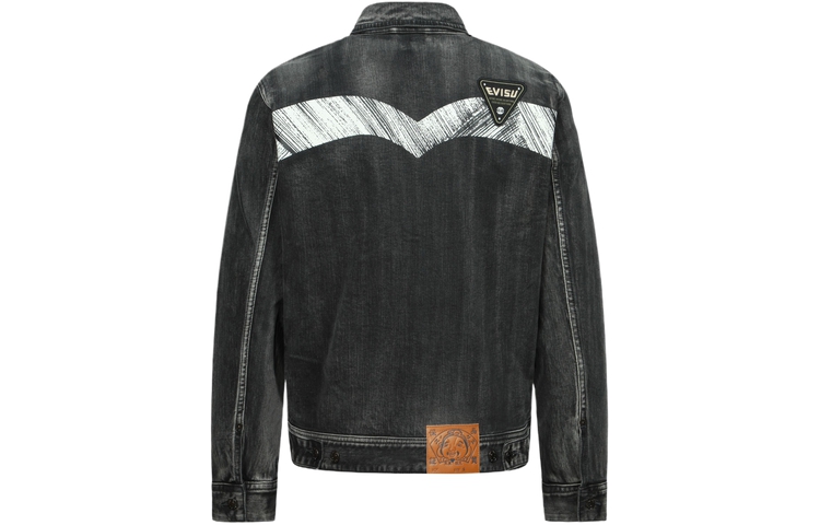 Order Chaqueta de Mezclilla Negra EVISU SS24 con Parches Bordados Múltiples. 2ESHTM4DJ8003RXDP