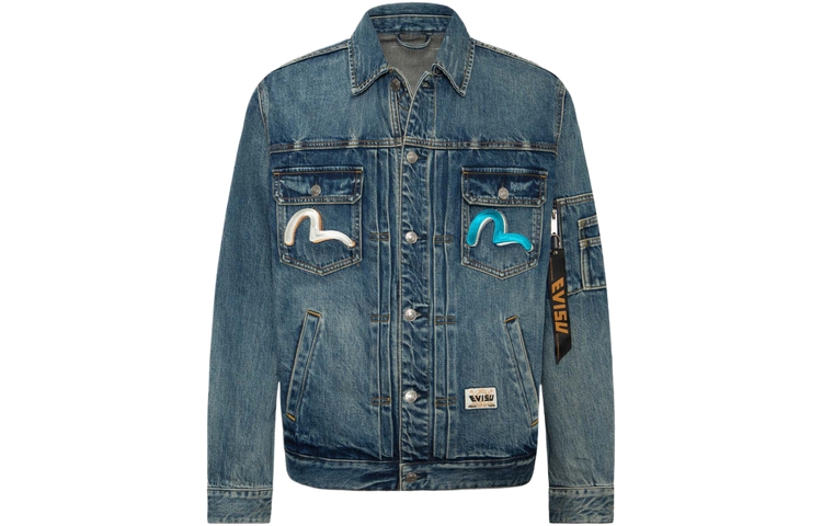 Lookbook EVISU SS24 海鷗刺繡佛印寬鬆牛仔外套 男士 丹寧藍 2ESHTM4DJ8001RXDN