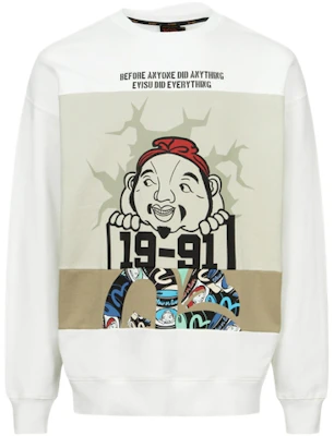 Sweatshirt EVISU dengan Desain Patchwork Kepala Buddha & Print Burung Camar 2EAHTM3SW8040LFCT Buy Sweatshirt EVISU dengan Desain Patchwork Kepala Buddha & Print Burung Camar 2EAHTM3SW8040LFCT
