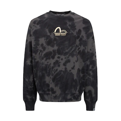 EVISU Tie-Dye Print Crewneck Pullover Sweatshirt Unisex Casual Style 2EAGNM2SW421LFCT