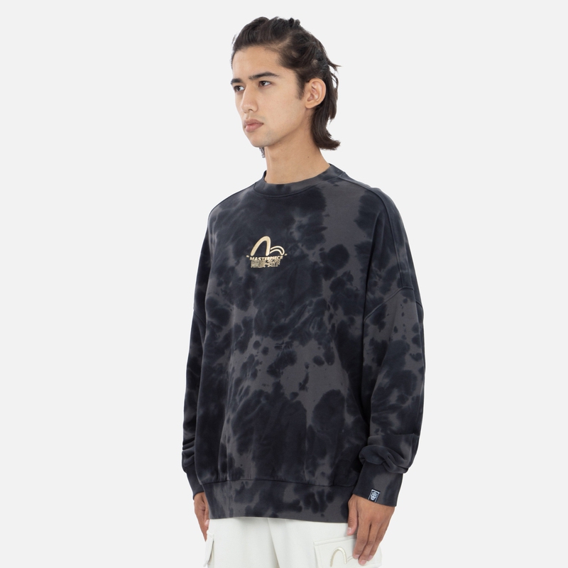 EVISU Tie-Dye Print Crewneck Pullover Sweatshirt Unisex Casual Style 2EAGNM2SW421LFCT 圖 4