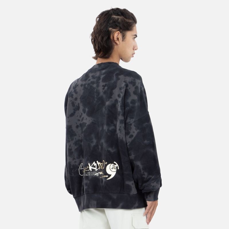 EVISU Tie-Dye Print Crewneck Pullover Sweatshirt Unisex Casual Style 2EAGNM2SW421LFCT 圖 5