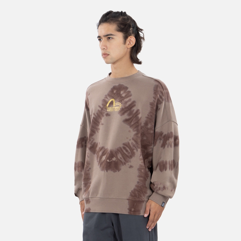 EVISU Tie-Dye Print Crewneck Pullover Sweatshirt Unisex Casual Style 2EAGNM2SW421LFCT 圖 8