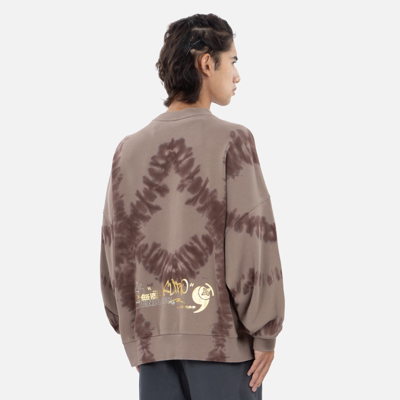 EVISU Tie-Dye Print Crewneck Pullover Sweatshirt Unisex Casual Style 2EAGNM2SW421LFCT 圖 9