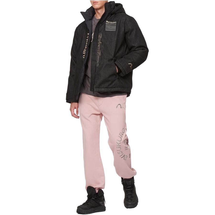 EVISU Ukiyo-e Embroidered Patchwork Denim Puffer Jacket Black Men’s 2EAGNM1NJ752XXCT 圖 7