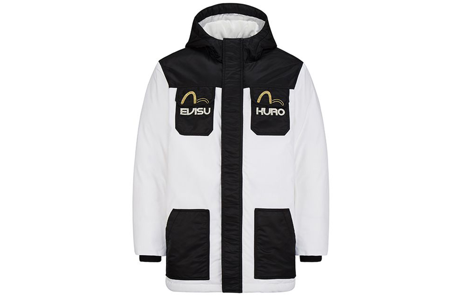 EVISU Ukiyo-e Seagull Embroidered Slim-Fit Hoodie Jacket 2EAGNM0NC776XX