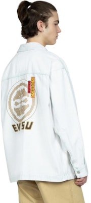 Kemeja Lengan Panjang Denim Biru Unisex EVISU dengan Cetakan Logo. 2ESHTM3SJ718XXDN Sizing Kemeja Lengan Panjang Denim Biru Unisex EVISU dengan Cetakan Logo. 2ESHTM3SJ718XXDN