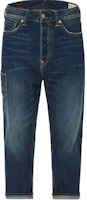 EVISU Vintage Wash Cropped Denim Jeans for Men in Blue 2ESHTM2JE11927CT EVISU Vintage Wash Cropped Denim Jeans for Men in Blue 2ESHTM2JE11927CT