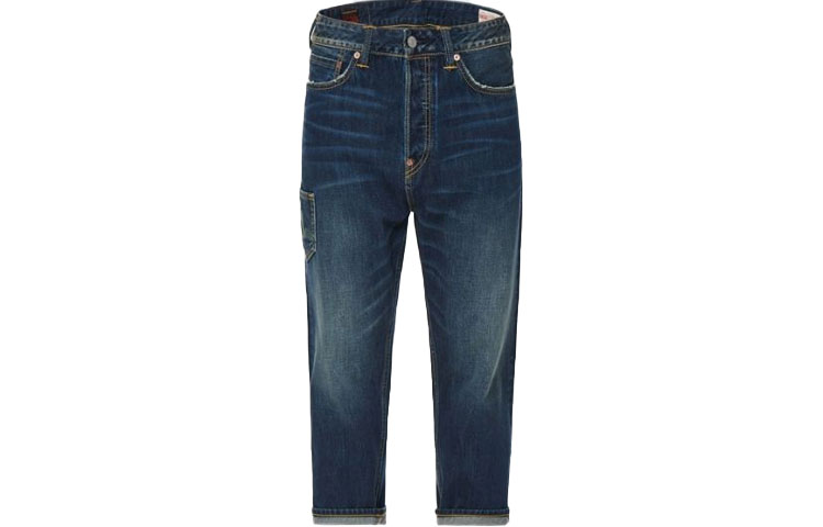 Order EVISU Jeans Denim Vintage Wash Cropped Pria Biru. 2ESHTM2JE11927CT