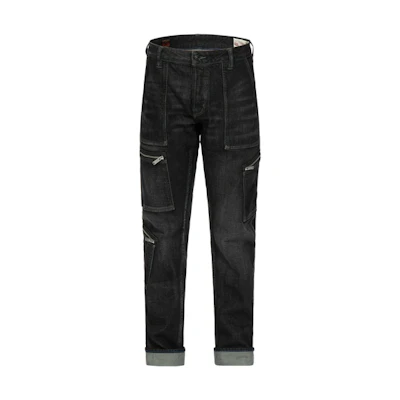 EVISU Washed Distressed Seagull Embroidery Straight Jeans Denim Blue 2ESHTM3JE22517CS