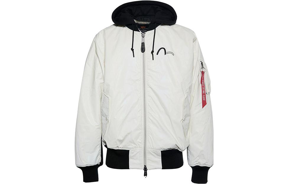 EVISU ALPHA Colorblock Hooded Jacket Black White 1EAALM9JK710XX