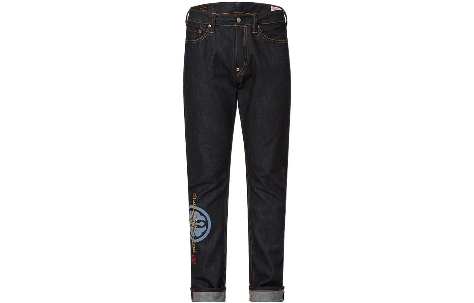 Lookbook EVISU x Dragon Ball Z  Slim Fit Jeans Big "M" Print Blue Denim Pants 2EADRM1JE10127CT