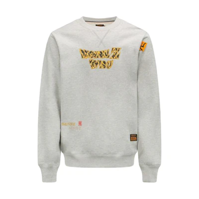 EVISU Dragon Ball Z Collab Crewneck Sweatshirt Gray Unisex Big M Logo Design 2EADRM1SW304XXCT