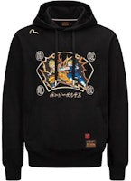 EVISU x Dragon Ball Z Collaboration Battle Scene Hoodie Unisex Black. 2EADRM1SW302LFCT EVISU x Dragon Ball Z Collaboration Battle Scene Hoodie Unisex Black. 2EADRM1SW302LFCT