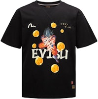 EVISU x Dragon Ball Z Collaboration Goku Graphic T-Shirt Black Mens. 2EADRM1TS501XXCT EVISU x Dragon Ball Z Collaboration Goku Graphic T-Shirt Black Mens. 2EADRM1TS501XXCT