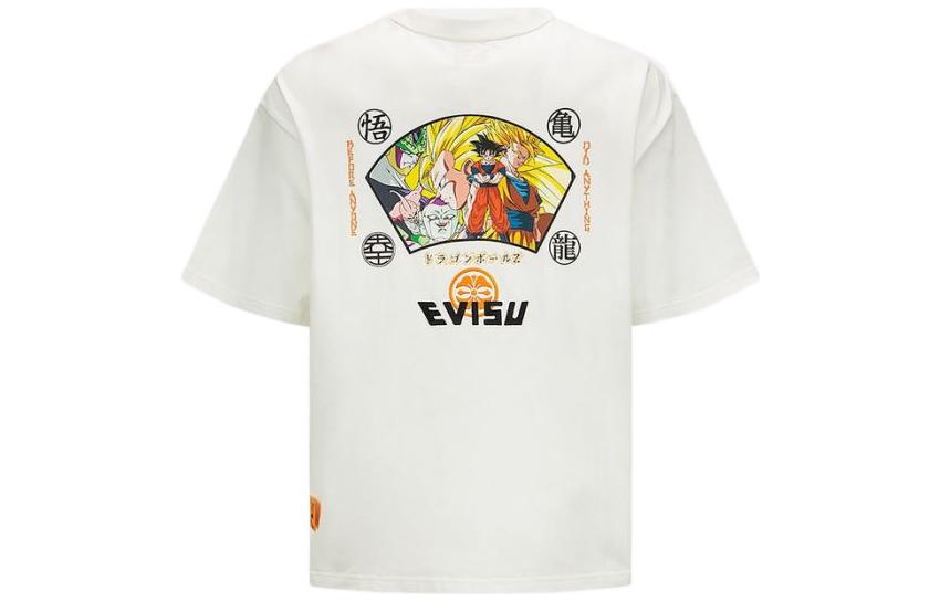 EVISU x Dragon Ball Z Collaboration White Graphic Print Short-Sleeve T-Shirt. 2EADRM1TS504LFCT