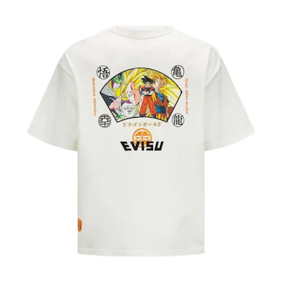 EVISU Dragon Ball Z Collaboration White Graphic Print Short-Sleeve T-Shirt. 2EADRM1TS504LFCT