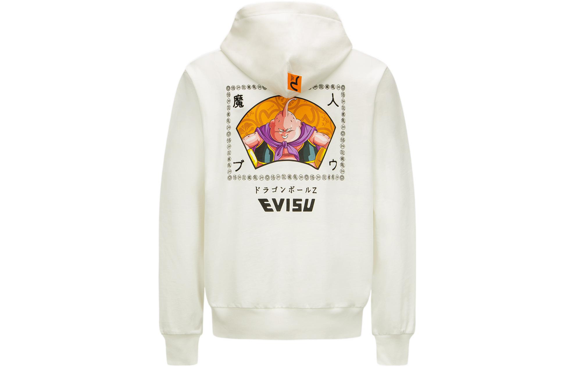 EVISU Dragon Ball Z Majin Buu White Zip-Up Hoodie Unisex - Fall Collection 2EADRM1SW303LFCT