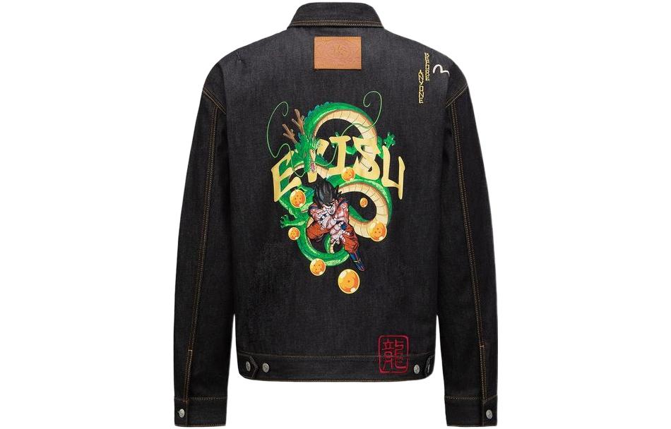 Order EVISU x DRAGON Collaboration Blue Denim Jacket with Dragon Goku Design for Men. 2EADRM1DJ700LFCT