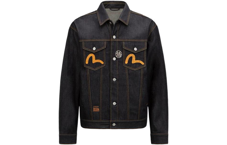 Lookbook EVISU x DRAGON Collaboration Blue Denim Jacket with Dragon Goku Design for Men. 2EADRM1DJ700LFCT