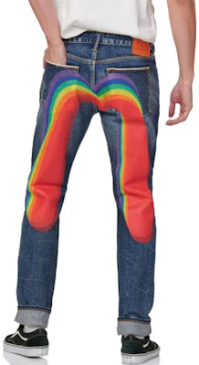 EVISU x 陈冠希 SS21 30周年彩虹M修身牛仔裤男蓝色牛仔裤 2EAEDM0JE91017 Shop EVISU x 陈冠希 SS21 30周年彩虹M修身牛仔裤男蓝色牛仔裤 2EAEDM0JE91017