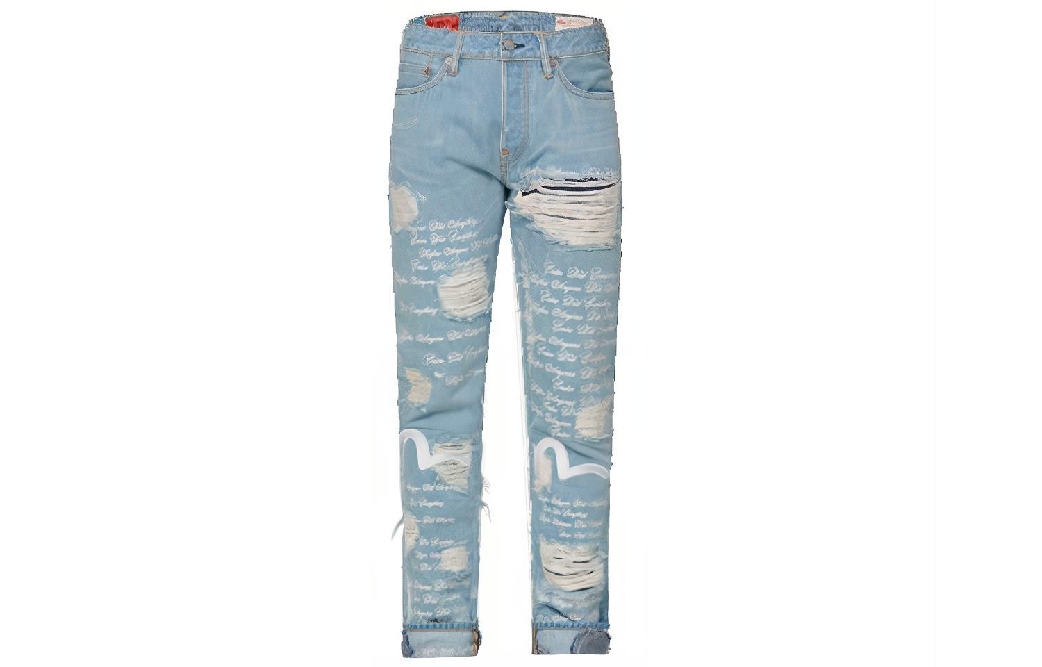 Order EVISU x Ev Bravado 藍海鷗破洞休閒牛仔褲 2ESBRM1JE12110IN