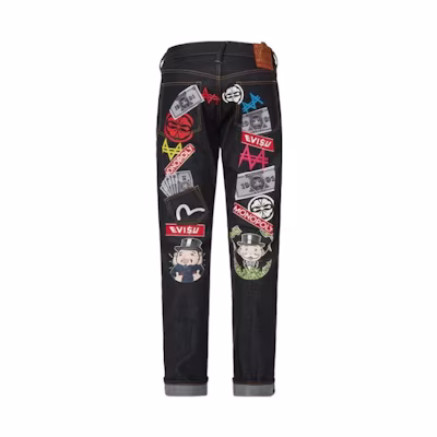 EVISU Monopoly Logo Slim Fit Jeans Men’s Blue 2ESMOM2JE93017CT
