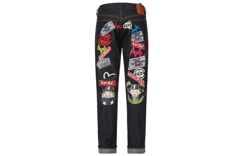 Order EVISU x Monopoly 標誌修身版牛仔褲 男款 藍色 2ESMOM2JE93017CT