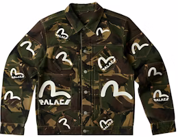 EVISU x PALACE SS23 Camo Denim Jacket Unisex Letter Logo Print Collaboration 2ESPAM3DJ111XXDN EVISU x PALACE SS23 Camo Denim Jacket Unisex Letter Logo Print Collaboration 2ESPAM3DJ111XXDN
