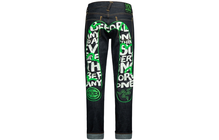 EVISU x Razer SS23 Mid-Rise Straight Fit Printed Jeans  Denim Blue. 2EARZM2DJ91017CT