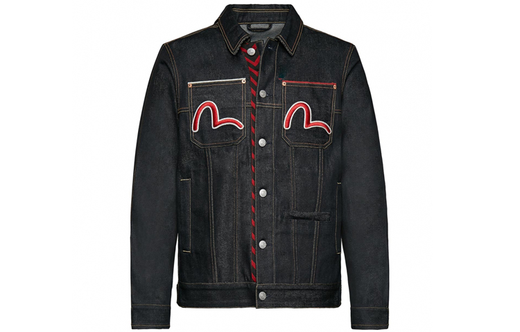 EVISU Seagull Embroidery Big M Denim Jacket  Dark Blue 1EAHTM9DJ111XX