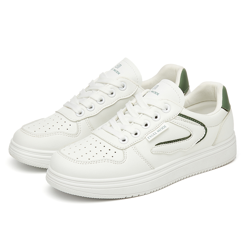 Shop EXULL 依思Q 合成革 厚底運動舒適 低幫 板鞋 3.5公分 女款