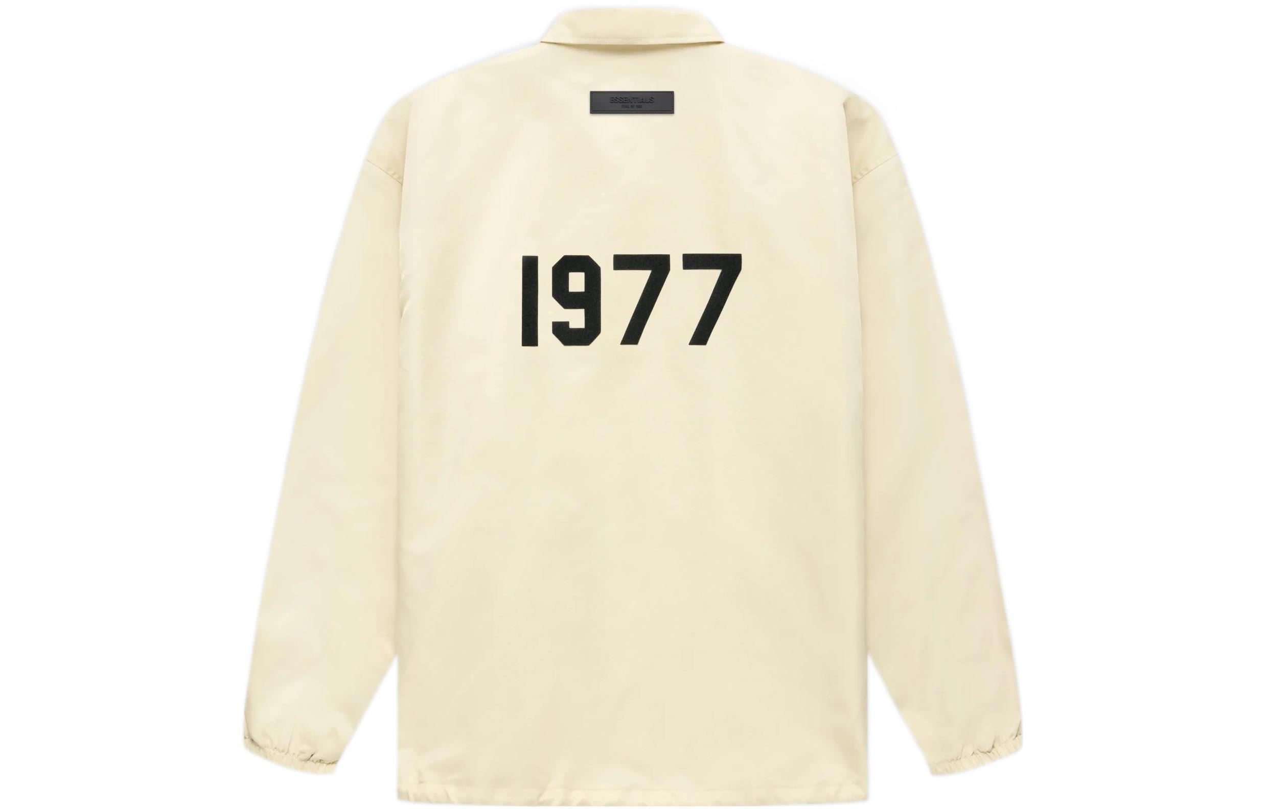 Fear of God 1977 FW22 Nylon Coaches Jacket Eggshell White Unisex Logo Windbreaker FOG-FW22-622