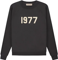 Fear of God 1977 SS22 Crewneck Iron Flocked Logo Pullover Heavyweight Sweatshirt Black Iron FOG-SS22-158 Fear of God 1977 SS22 Crewneck Iron Flocked Logo Pullover Heavyweight Sweatshirt Black Iron FOG-SS22-158