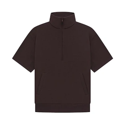 FOG 3/4 Sleeve Half-Zip Heavyweight Sweatshirt Plum Unisex 125BT224095F