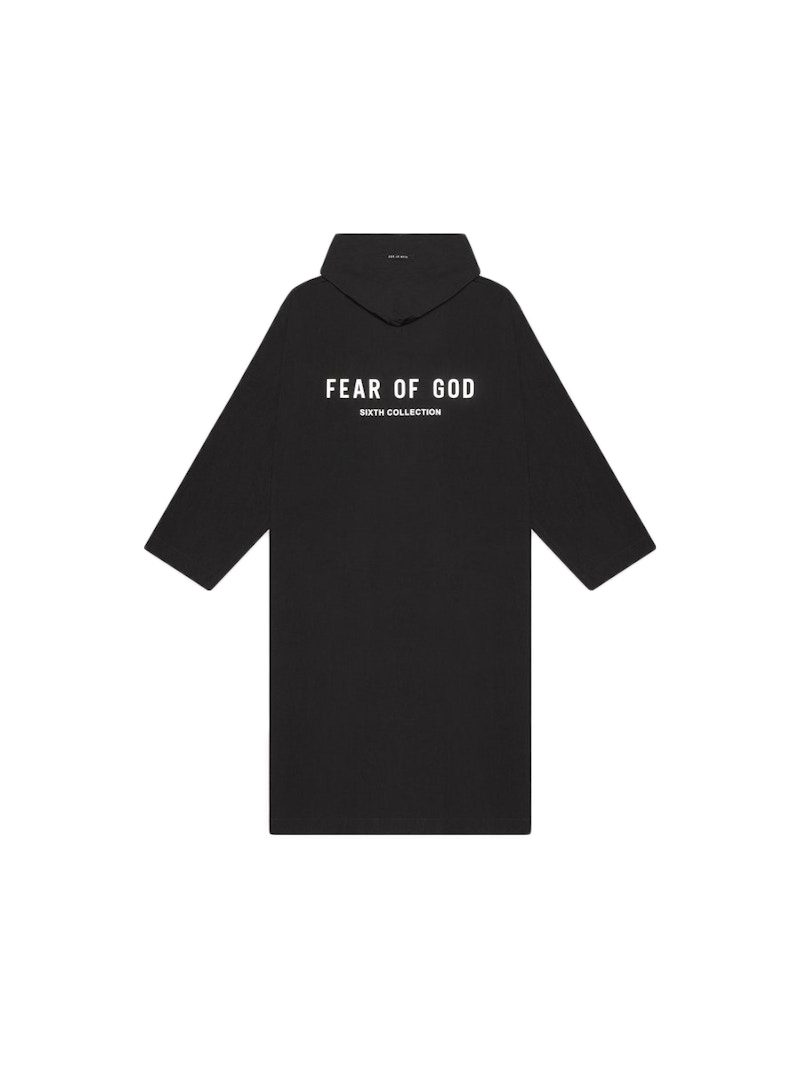 Fear of God 3M Logo Nylon Hooded Rain Jacket Black