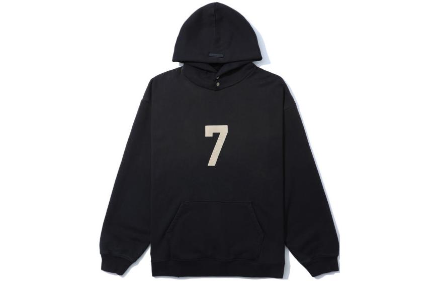 FOG 7 Hoodie Black Numeric Graphic Pullover Sweatshirt FGDSW7H0710MH