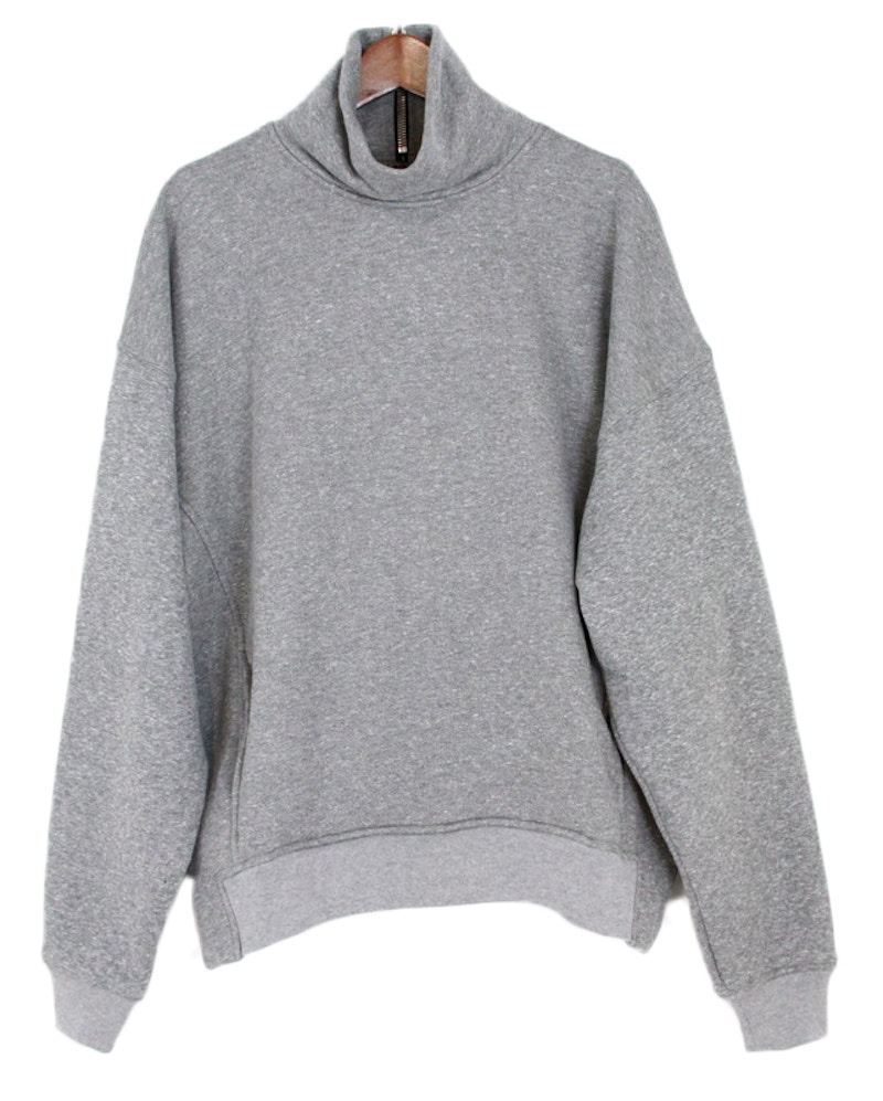 Fear of God Back Zip Mockneck Sweatshirt Heather Grey