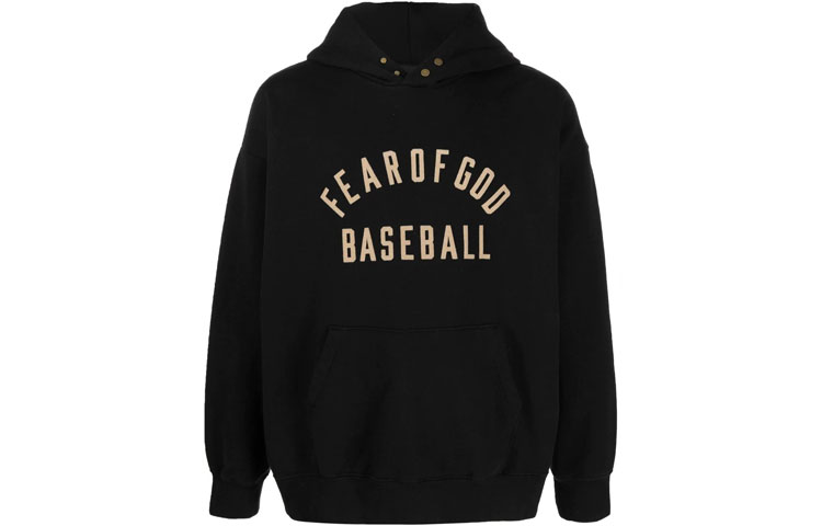 FOG Baseball Letter Logo Pullover Hoodie Black FG50046FLC-001