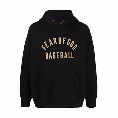 FOG Baseball Letter Logo Pullover Hoodie Black FG50046FLC-001