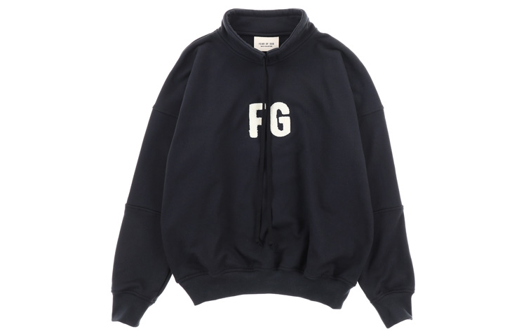 FOG Black Flocked Pullover Hoodie Winter Unisex FOG-FW19-39
