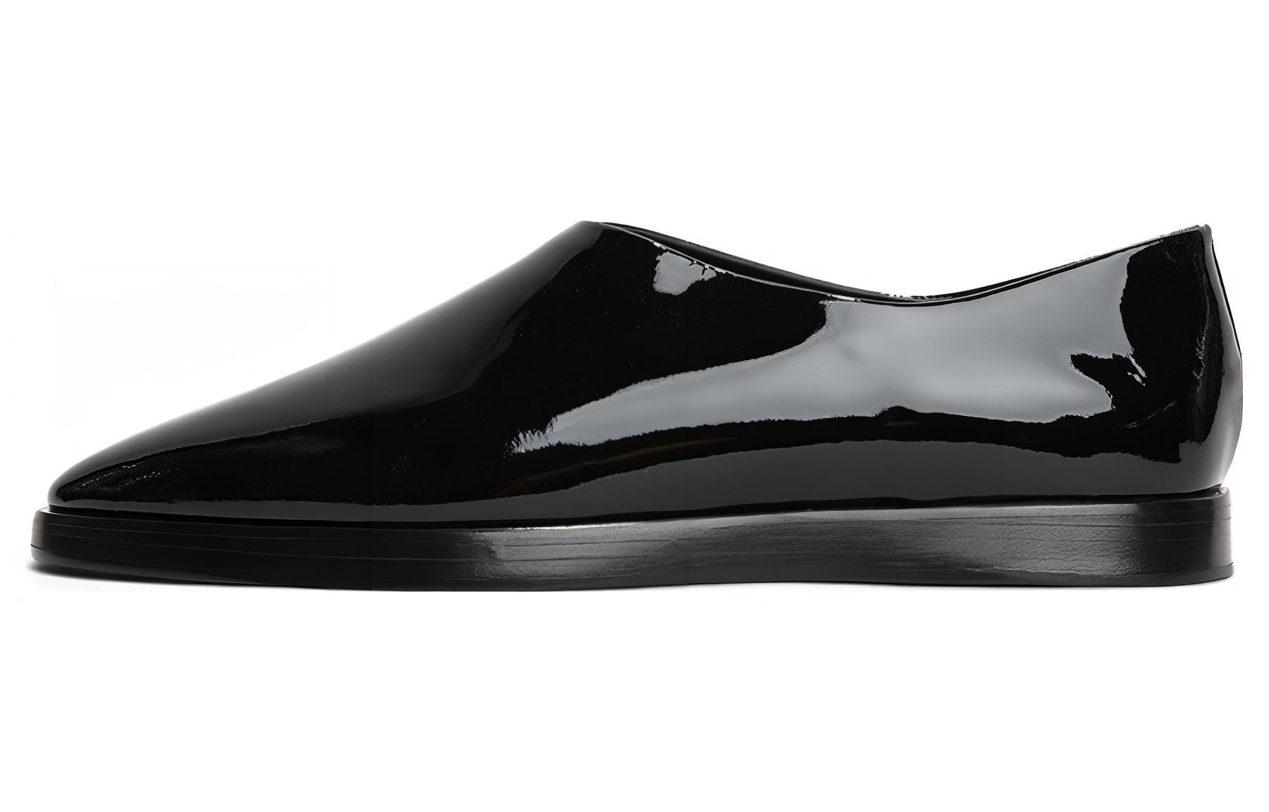 Fear of God Black Patent Leather Minimalist Casual Shoes for Men FGE80-204PAL