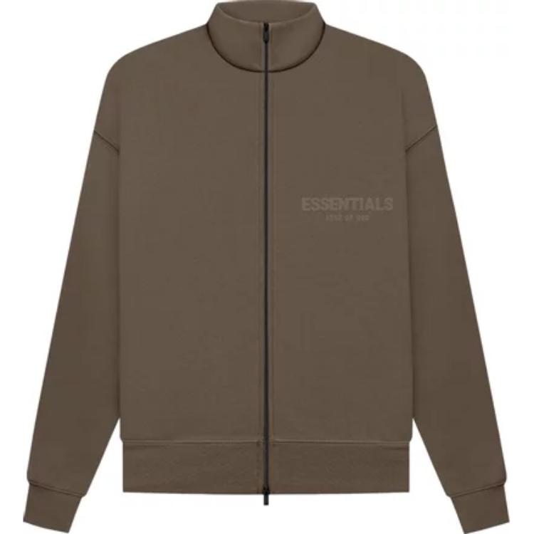 FOG Brown Heavyweight Zip Jacket with Logo Print and High Collar 192SU225074FW