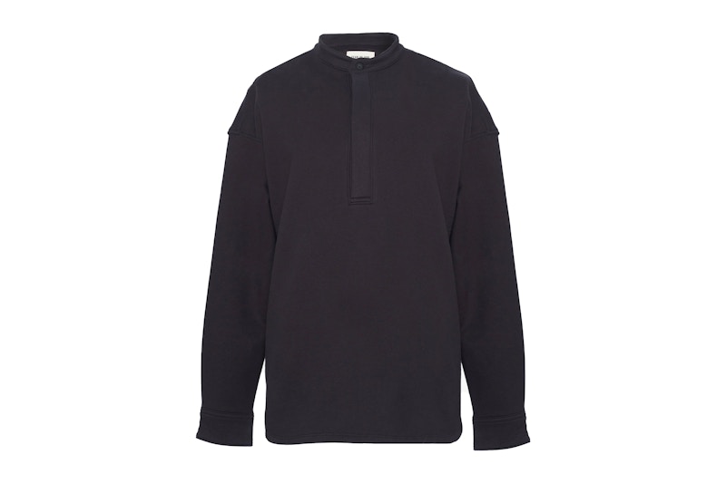 Fear of God Brushed Terry Pullover Henley Vintage Black