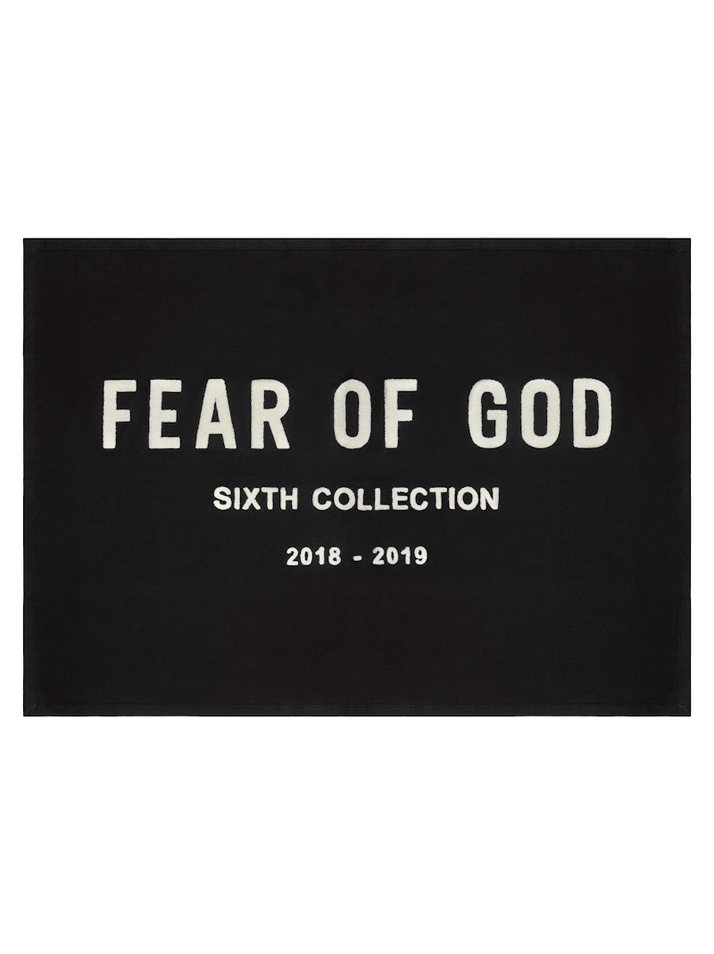Fear of God Chenille Embroidered Throw Blanket Black/Cream