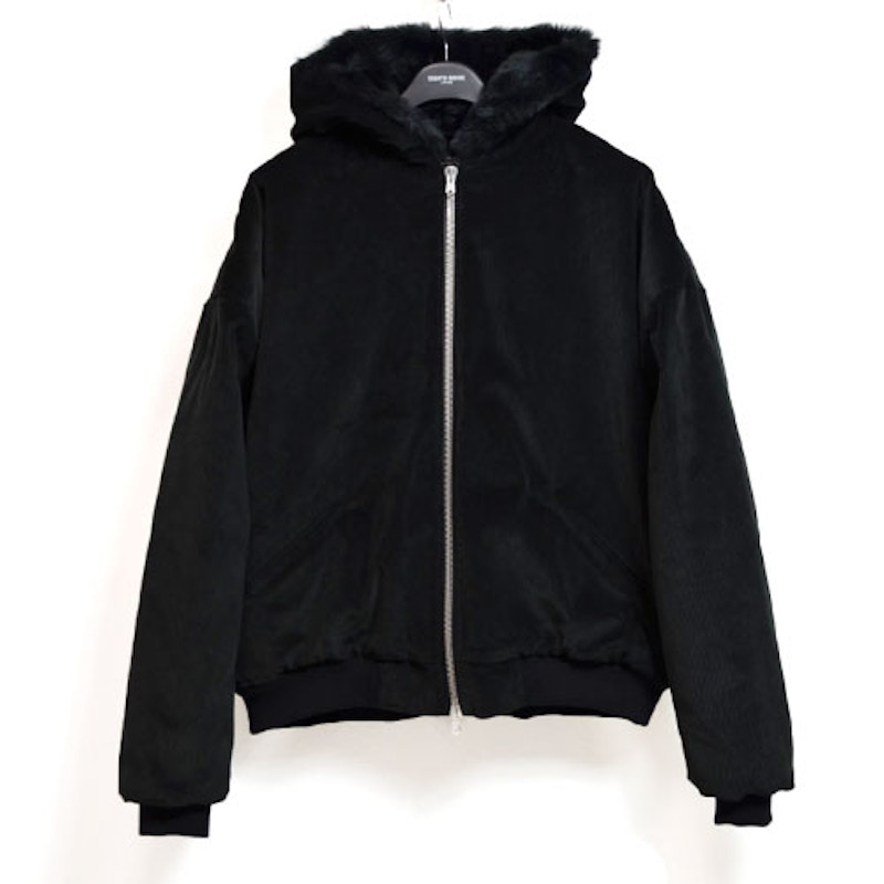 Fear of God Corduroy Faux Rabbit Fur Hoodie Matte Black
