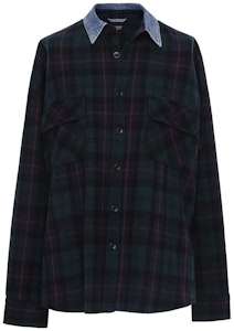 Fear of God Baju Flanel Kolar Denim Hijau Kotak-Kotak Buy Fear of God Baju Flanel Kolar Denim Hijau Kotak-Kotak