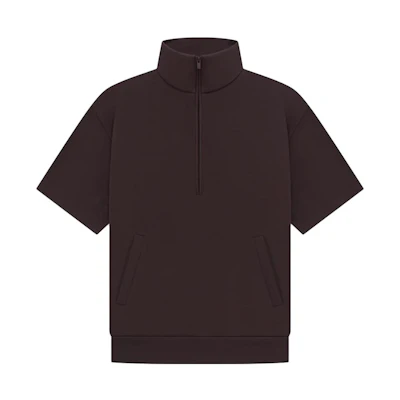 FOG Drop2 SS23 Off-Black 3/4 Sleeve Half-Zip Heavyweight Shirt 192BT224310F