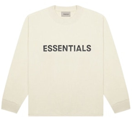 Fear of God ESSENTIALS 3D Silicon Applique Boxy Long Sleeve T-Shirt Buttercream Buy Fear of God ESSENTIALS 3D Silicon Applique Boxy Long Sleeve T-Shirt Buttercream