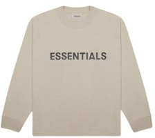 Fear of God ESSENTIALS 3D Silicon Applique Boxy Long Sleeve T-Shirt String/Tan Fear of God ESSENTIALS 3D Silicon Applique Boxy Long Sleeve T-Shirt String/Tan
